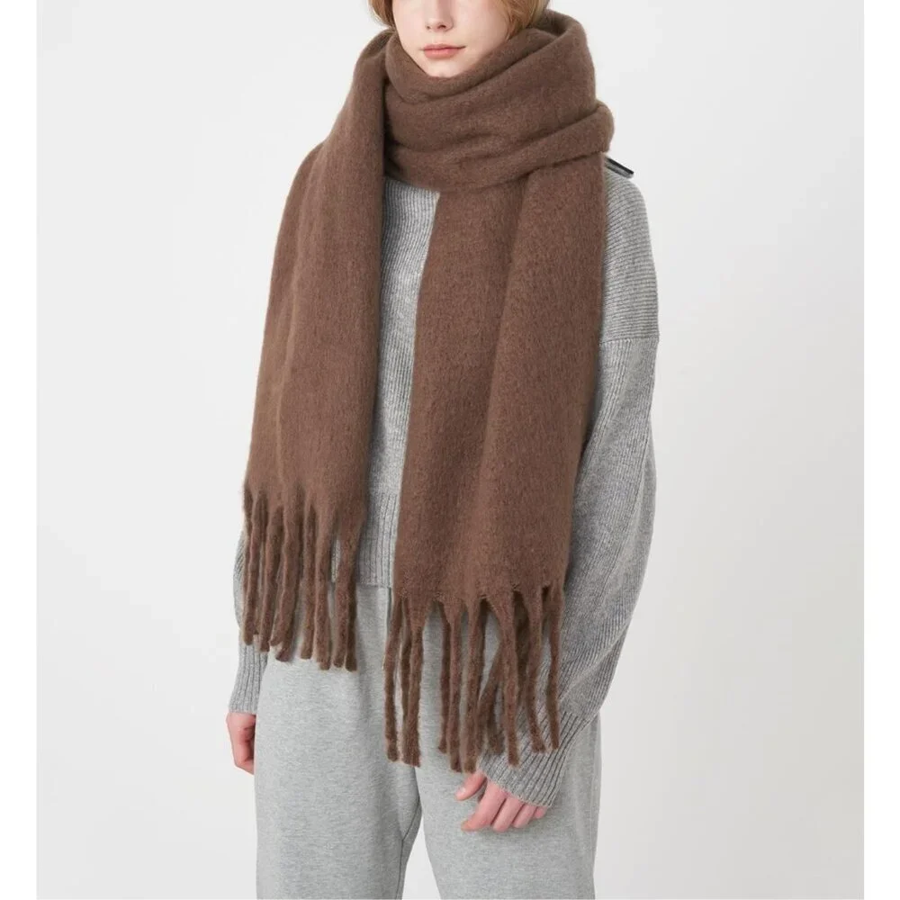 Women's Brown Chunky Scarf Soft Warm Winter Scarf for Cold Weather Christmas
